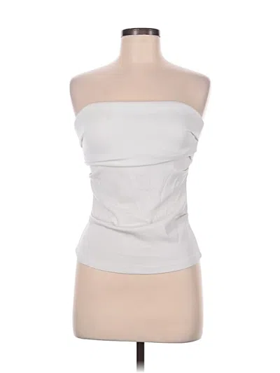 Pre-owned New In Tube Top Silver Strapless Neckline Tops