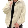 New In Wooly Shacket In White In White