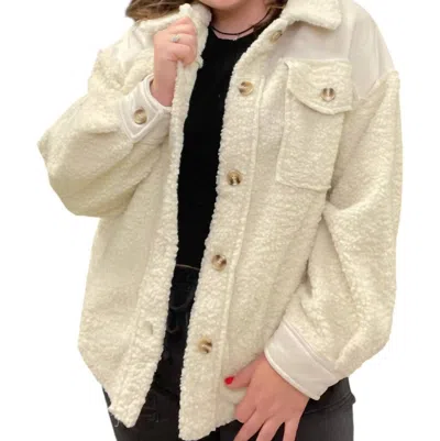 New In Wooly Shacket In White