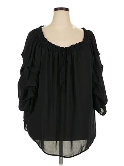 Pre-owned New Look 3/4 Sleeve Blouse In Black