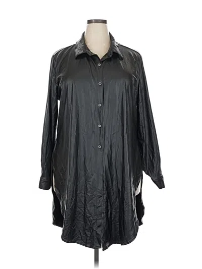 Pre-owned New Look 3/4 Sleeve Button Down Shirt In Black