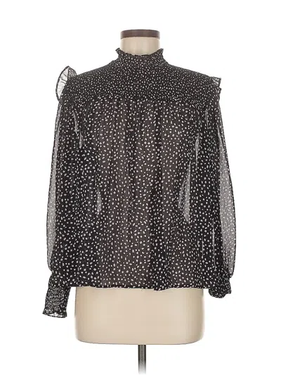 Pre-owned New Look Long Sleeve Blouse In Black