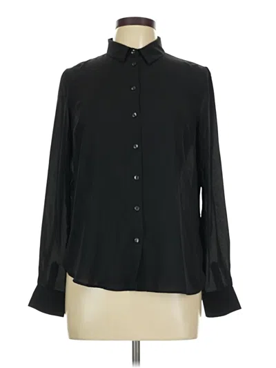 Pre-owned New Look Long Sleeve Blouse In Black