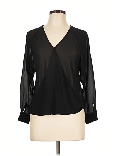 Pre-owned New Look Long Sleeve Blouse In Black