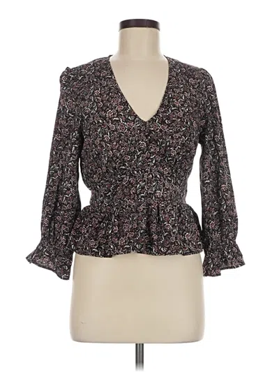 Pre-owned New Look Long Sleeve Blouse In Black