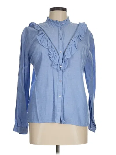 Pre-owned New Look Long Sleeve Blouse In Blue