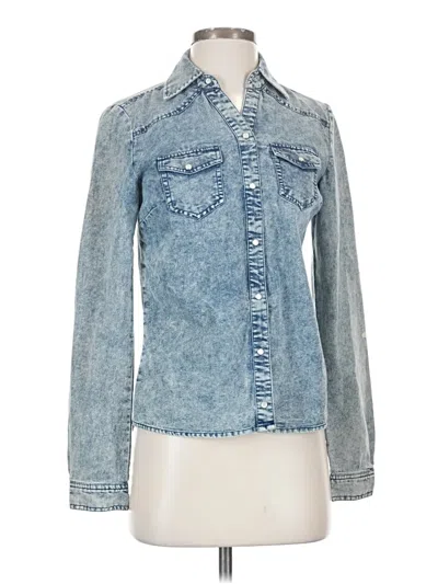 Pre-owned New Look Long Sleeve Blouse In Blue