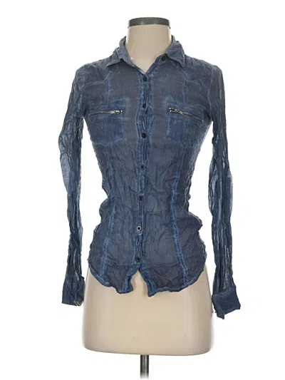 Pre-owned New Look Long Sleeve Blouse In Blue