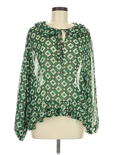 Pre-owned New Look Long Sleeve Blouse In Green