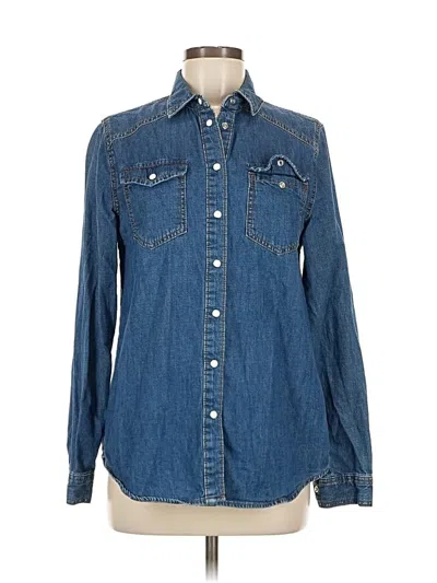 Pre-owned New Look Long Sleeve Button Down Shirt In Blue