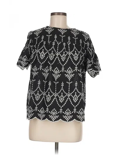 Pre-owned New Look Short Sleeve Blouse In Black