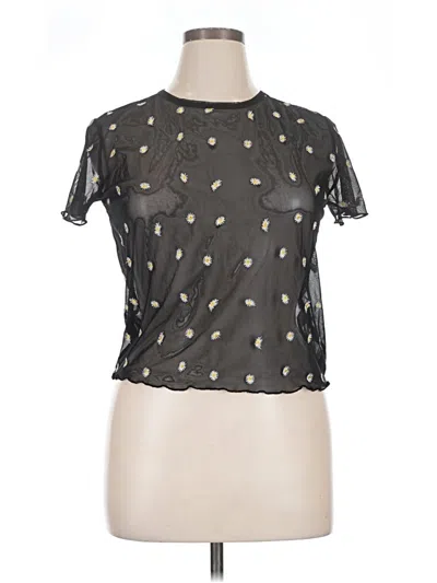 Pre-owned New Look Short Sleeve Blouse In Black