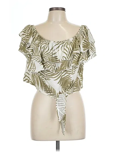 Pre-owned New Look Short Sleeve Blouse In Green