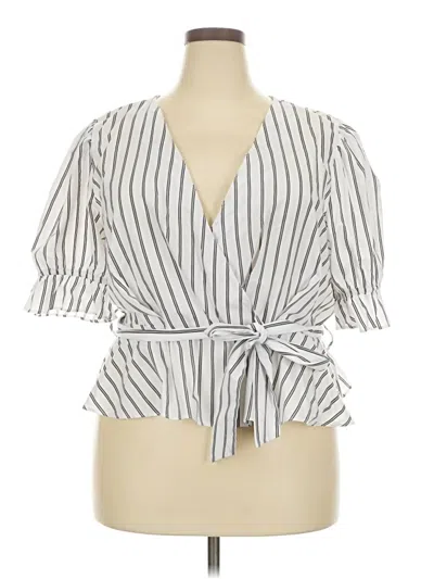 Pre-owned New Look Short Sleeve Blouse In Silver