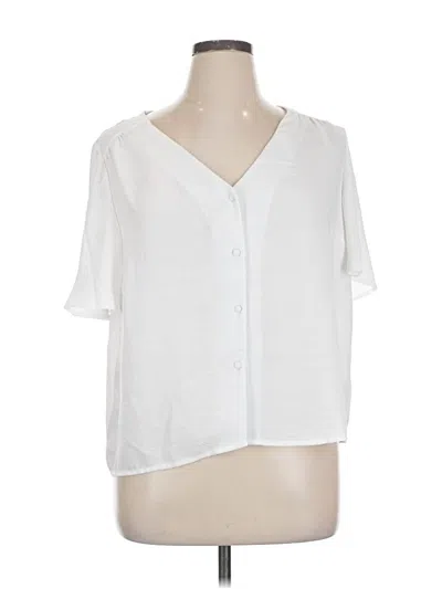 Pre-owned New Look Short Sleeve Blouse In White