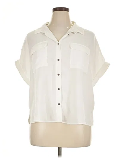 Pre-owned New Look Short Sleeve Blouse In White