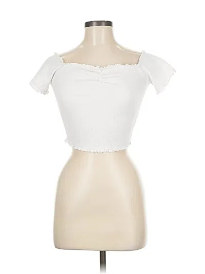 Pre-owned New Look Short Sleeve Top White Sweetheart Neckline Tops
