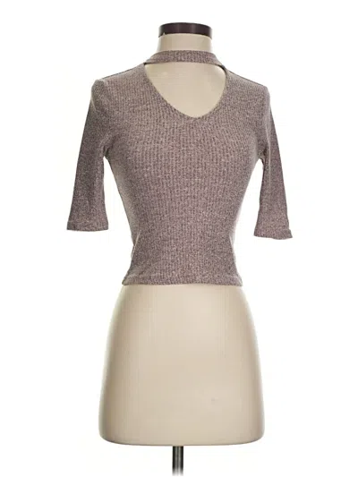 Pre-owned New Look Short Sleeve Turtleneck In Brown