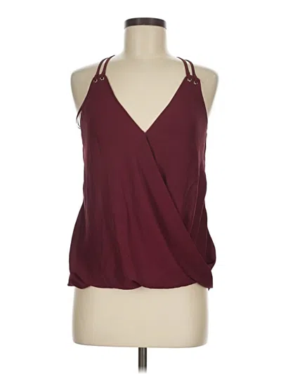 Pre-owned New Look Sleeveless Blouse In Burgundy
