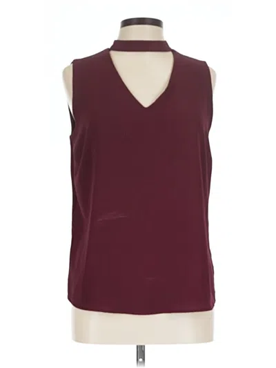 Pre-owned New Look Sleeveless Blouse In Burgundy