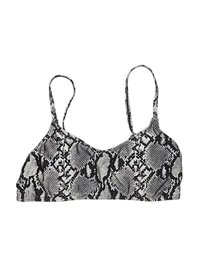 Pre-owned New Look Swimsuit Top Black Animal Print Pattern Swimwear