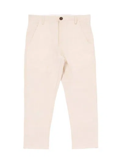 New Market Goods Khadi Tapered Pants In Cream In White