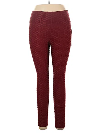 Pre-owned New Mix Usa Leggings In Burgundy