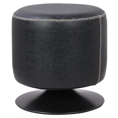 New Pacific Direct Gaia Pu Leather Round Ottoman
