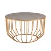 New Pacific Direct Halton Set Of 2 Faux Shagreen Round Coffee Table