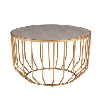 New Pacific Direct Halton Set Of 2 Faux Shagreen Round Coffee Table