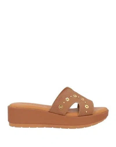 New Piuma Woman Sandals Tan Size 8 Soft Leather In Brown