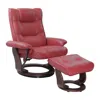 New Port Scandinavian Style Leather / Vinyl Match Recline Chair & Matching Ottoman