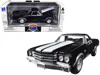 New Ray 1970 Chevrolet El Camino Ss Black With White Stripes "muscle Car Collection" 1/25 Diecast Model Car