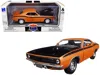 New Ray 1970 Plymouth Cuda Orange With Black Hood And Stripes 1/25 Diecast Model Car By