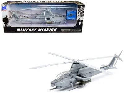 New Ray Bell Ah-1z Cobra Helicopter Gray "us Air Force" "military Mission" Series 1/55 Diecast Model By New