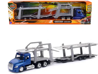 New Ray Freightliner Cascadia Auto Transporter Blue Metallic "long Haul Trucker" Series 1/43 Diecast Model B