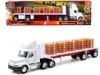 New Ray Freightliner Century Class S/t Flatbed Truck White With Pallet Accessories "long Haul Trucker" Serie