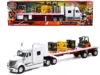 New Ray International Lonestar Flatbed Truck White With 6 Toxic Barrels 3 Pallets And Forklift "long Haul Tr In Multi