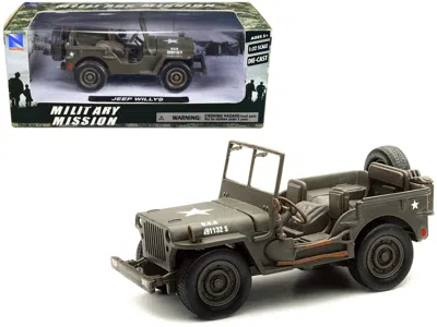 New Ray Jeep Willys U. S.a. Army Green 1/32 Diecast Model Car By