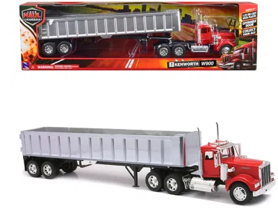 New Ray Kenworth W900 Frameless Dump Truck Red And Chrome "long Haul Trucker" Series 1/32 Diecast Model By N