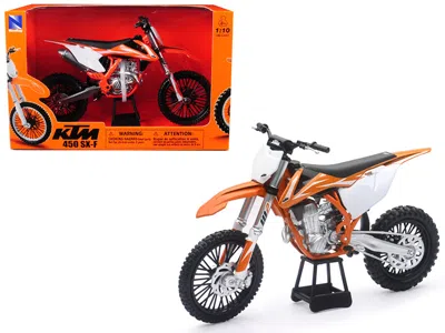New Ray Ktm 450 Sx-f Dirt Bike Orange And White 1/10 Diecast Motorcycle Model By  In Multi