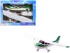 New Ray Model Kit Cessna 172 Skyhawk Aircraft White With Green And Yellow Stripes "sky Pilot" Series 1/42 Pl In Multi
