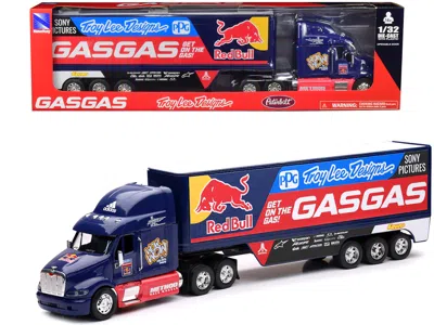 New Ray Peterbilt 387 Truck Dark Blue "red Bull - Troy Lee Designs - Gasgas" 1/32 Diecast Model By