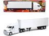 New Ray Peterbilt 387 Truck With Dry Goods Trailer White "long Haul Truckers" Series 1/32 Diecast Model By N