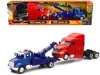 New Ray Peterbilt Model 335 Tow Truck Blue And Peterbilt Model 387 Cab Red Set Of 2 Pieces 1/43 By