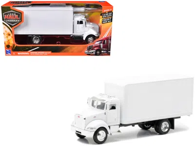 New Ray Peterbilt Utility 335 Box Truck White 1/43 Diecast Model By