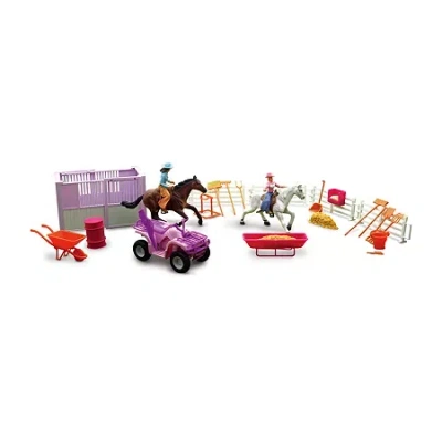 New Ray Valley Ranch Horse Play Set With Atv In Multi