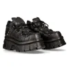 New Rock 106n-s52 Tower Metallic Punk Shoes In Black