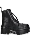 New Rock 60mm Lace-up Platform Boots In Black