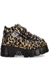 New Rock 60mm Leopard-print Platform Sneakers In Brown